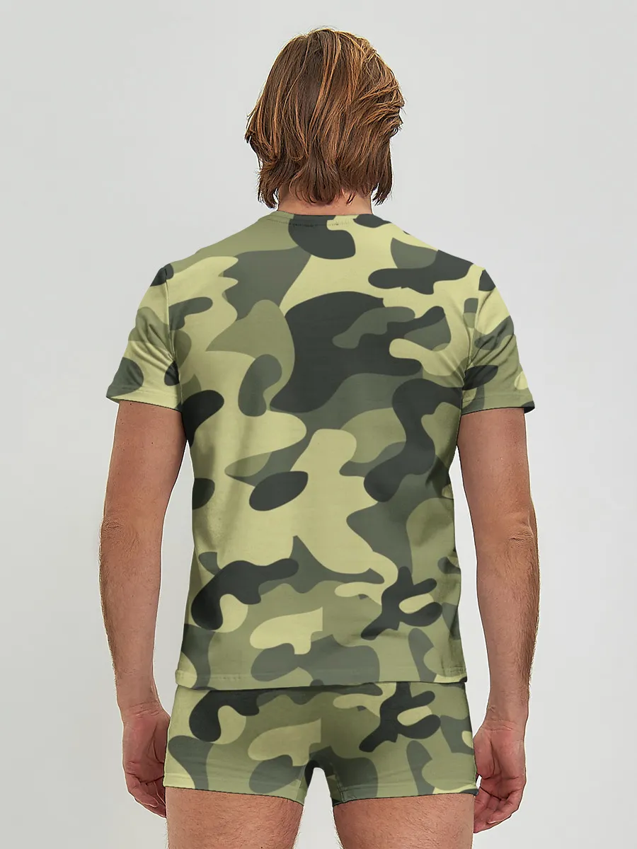 Мужские трусы с футболкой / Камуфляж Хаки