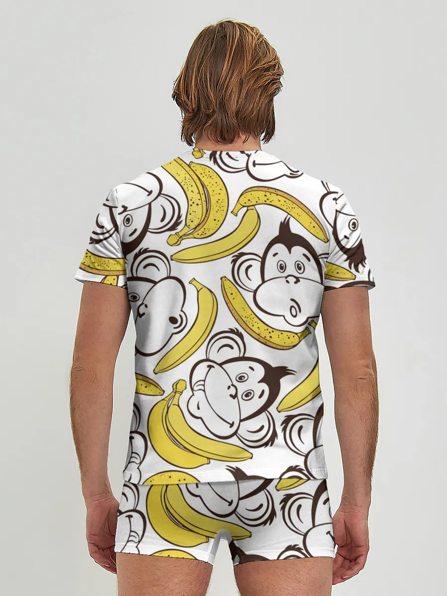 Мужские трусы с футболкой / Обезьянки и бананы