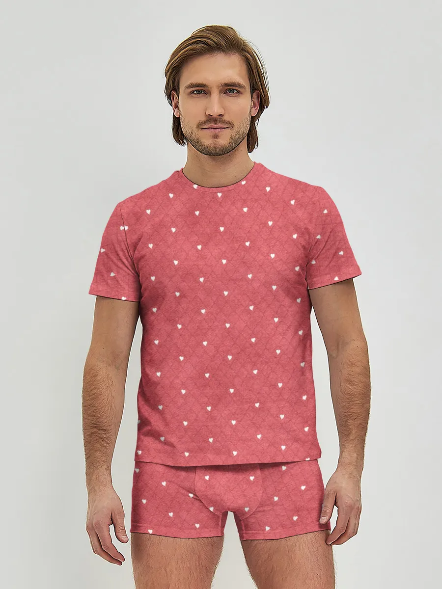 Мужские трусы с футболкой / Сердечки