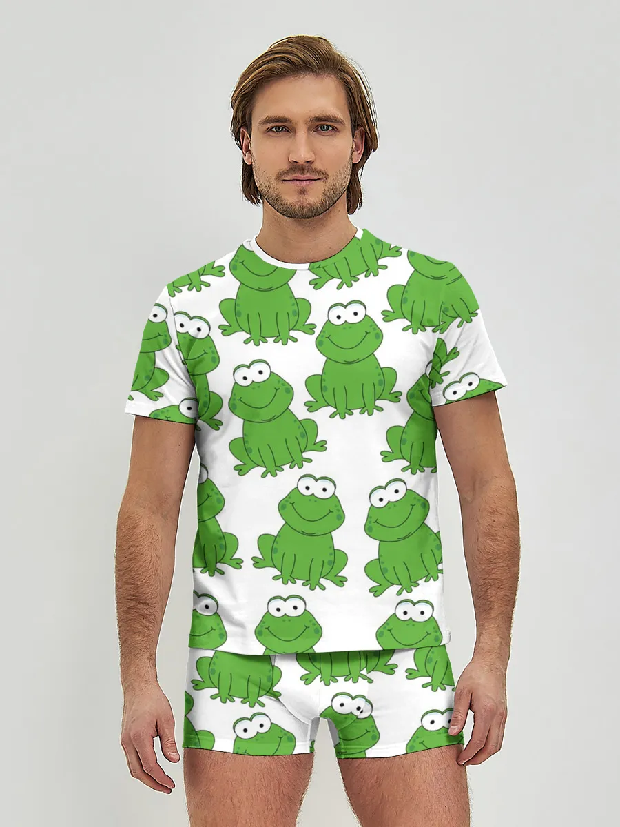 Мужские трусы с футболкой / Лягушки
