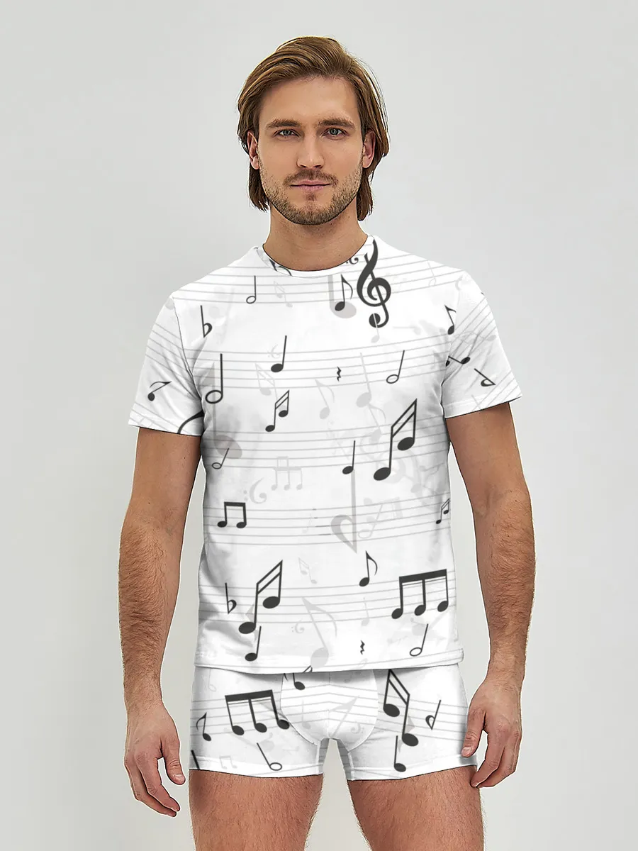 Мужские трусы с футболкой / ноты