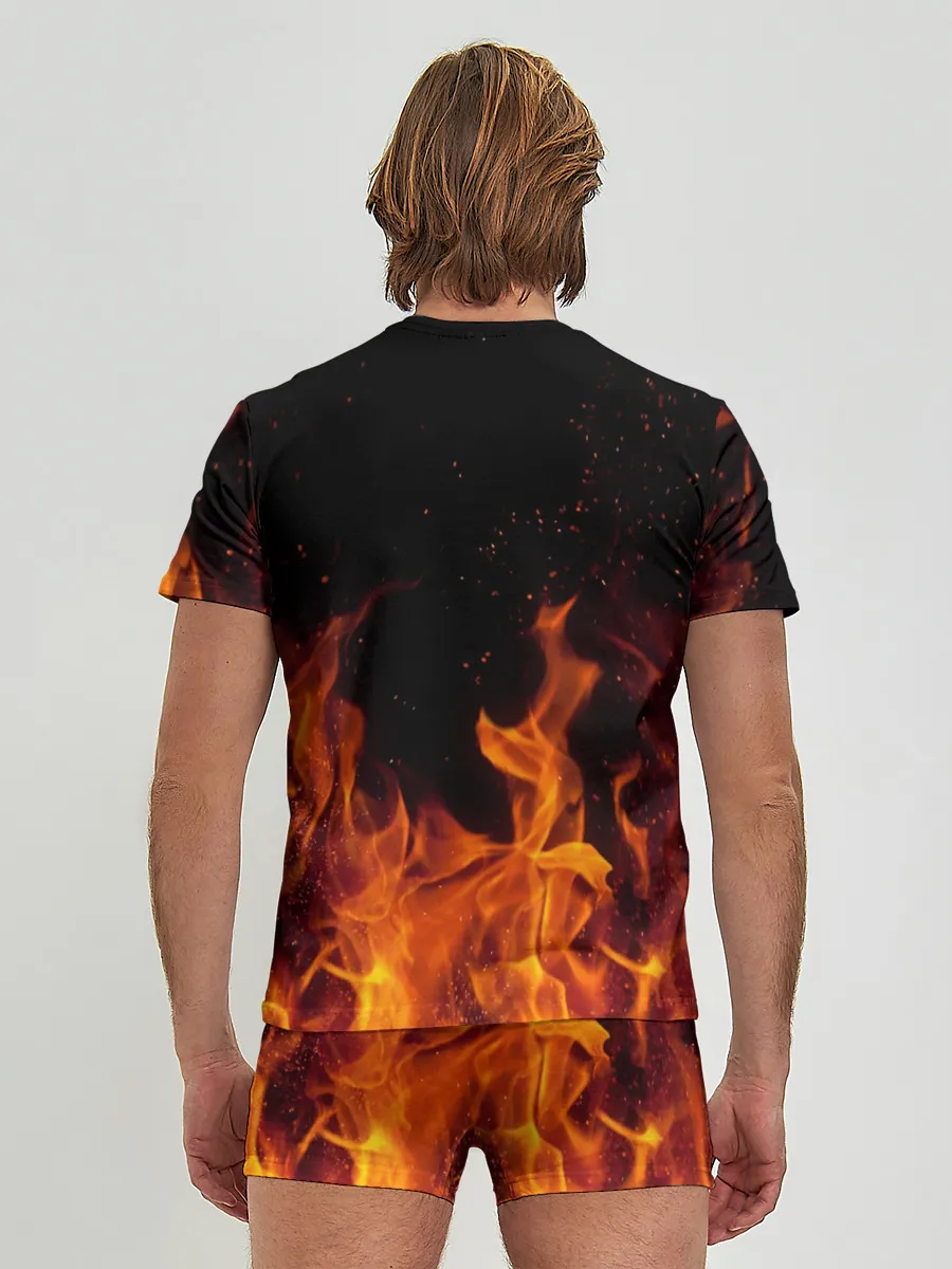 Мужские трусы с футболкой / Огонь с искрами