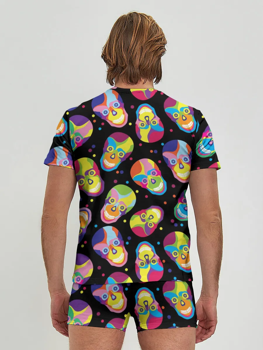 Мужские трусы с футболкой / Мексиканские черепа