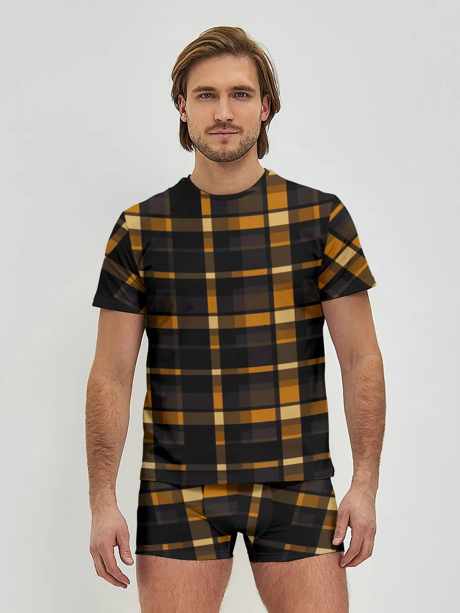 Мужские трусы с футболкой / В клетку