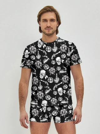 Мужские трусы с футболкой / Pirates Pattern