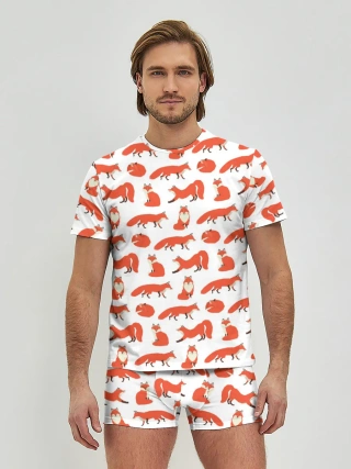 Мужские трусы с футболкой / Рыжий паттер