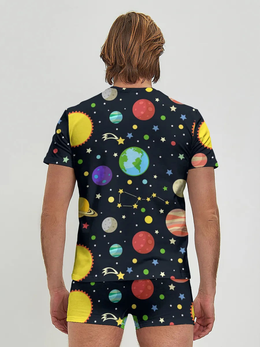 Мужские трусы с футболкой / Солнечная система
