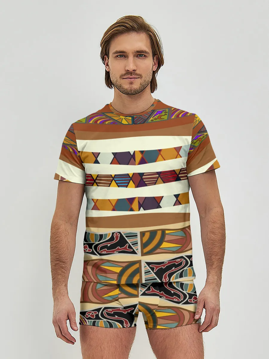 Мужские трусы с футболкой / Африканская мозаика