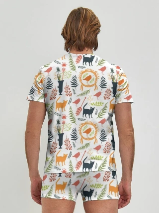 Мужские трусы с футболкой / О кошках и птичках