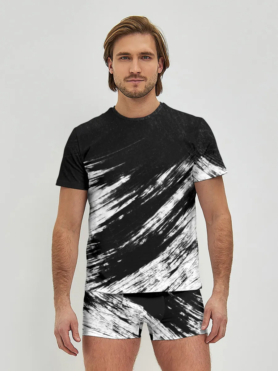 Мужские трусы с футболкой / abstraction black&white