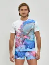 Мужские трусы с футболкой / Акварельные разводы
