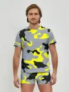 Мужские трусы с футболкой / Yellow camouflage