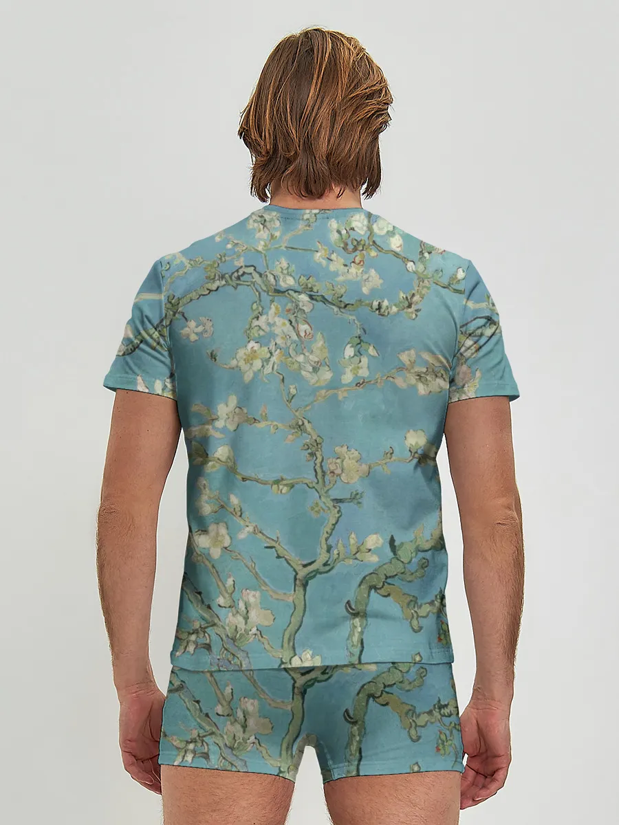 Мужские трусы с футболкой / Ван Гог Цветущие ветки миндаля