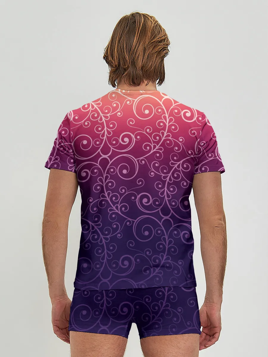 Мужские трусы с футболкой / Цветочный узор