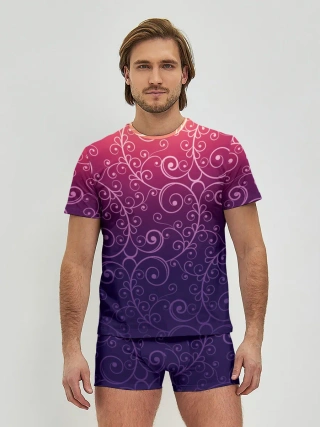 Мужские трусы с футболкой / Цветочный узор