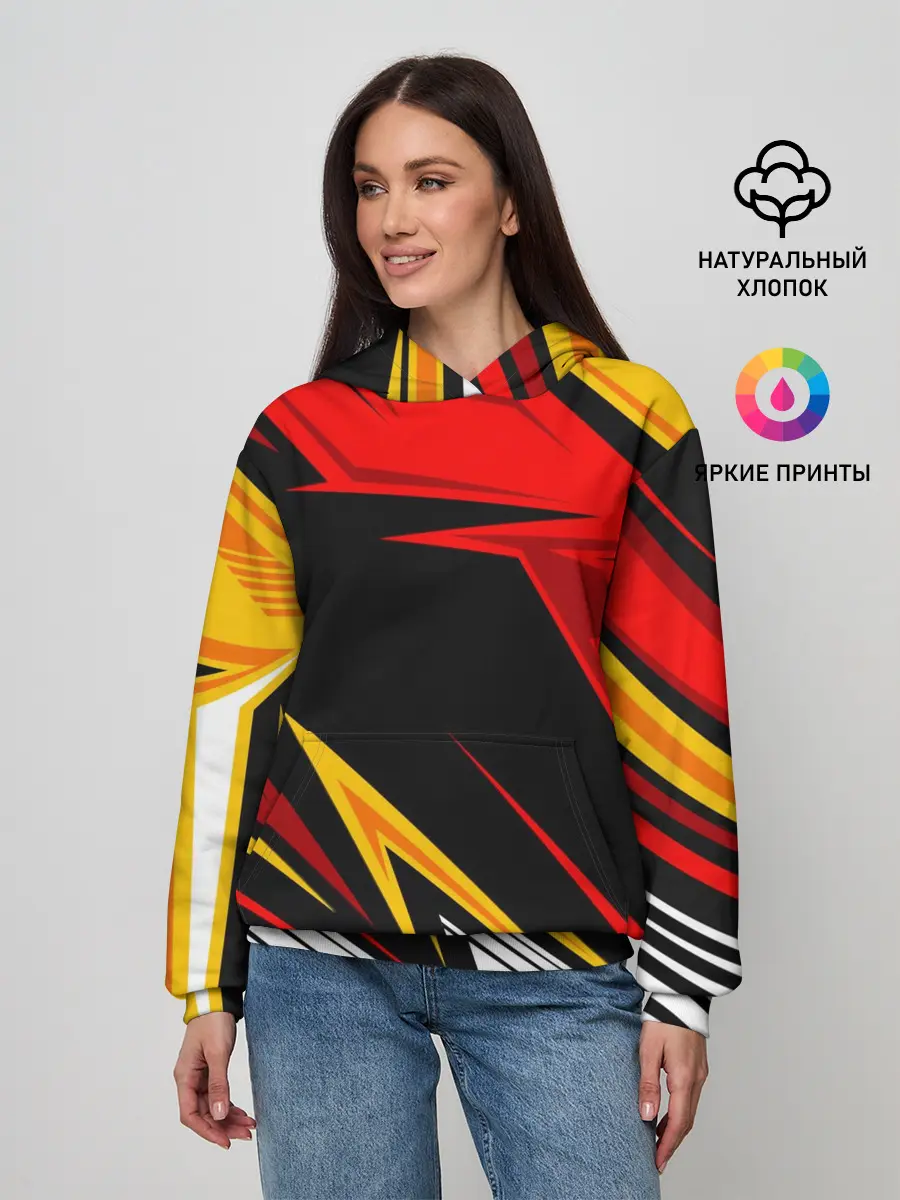 Женское худи / КРАСНО-ЖЕЛТЫЙ СПОРТ | SPORT
