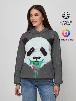 Женское худи / Панда Краски Брызги