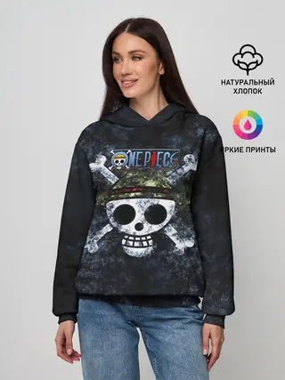 Женское худи / Веселый Роджер One Piece. Большой куш