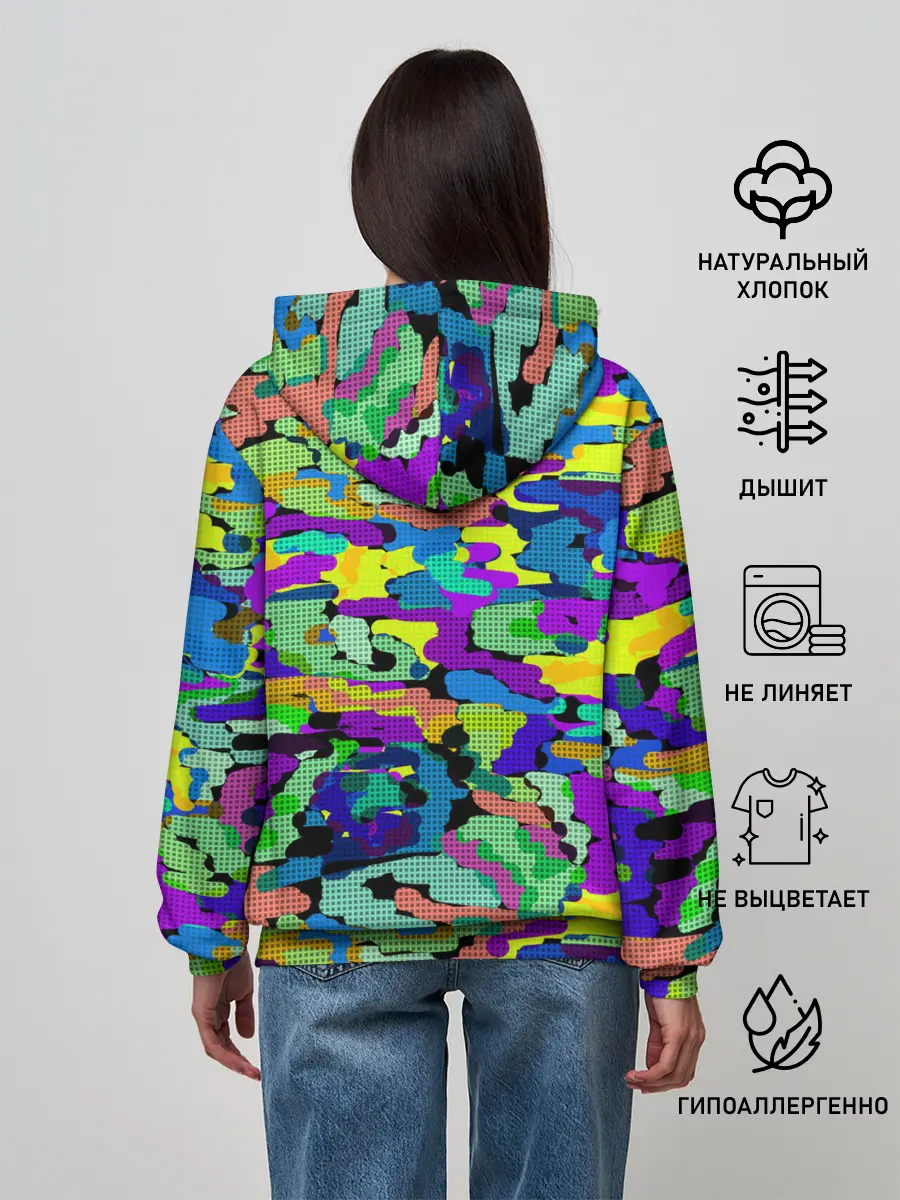 Женское худи / Камуфляж в ярких тонах
