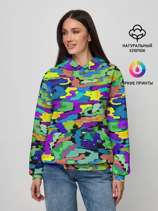 Женское худи / Камуфляж в ярких тонах