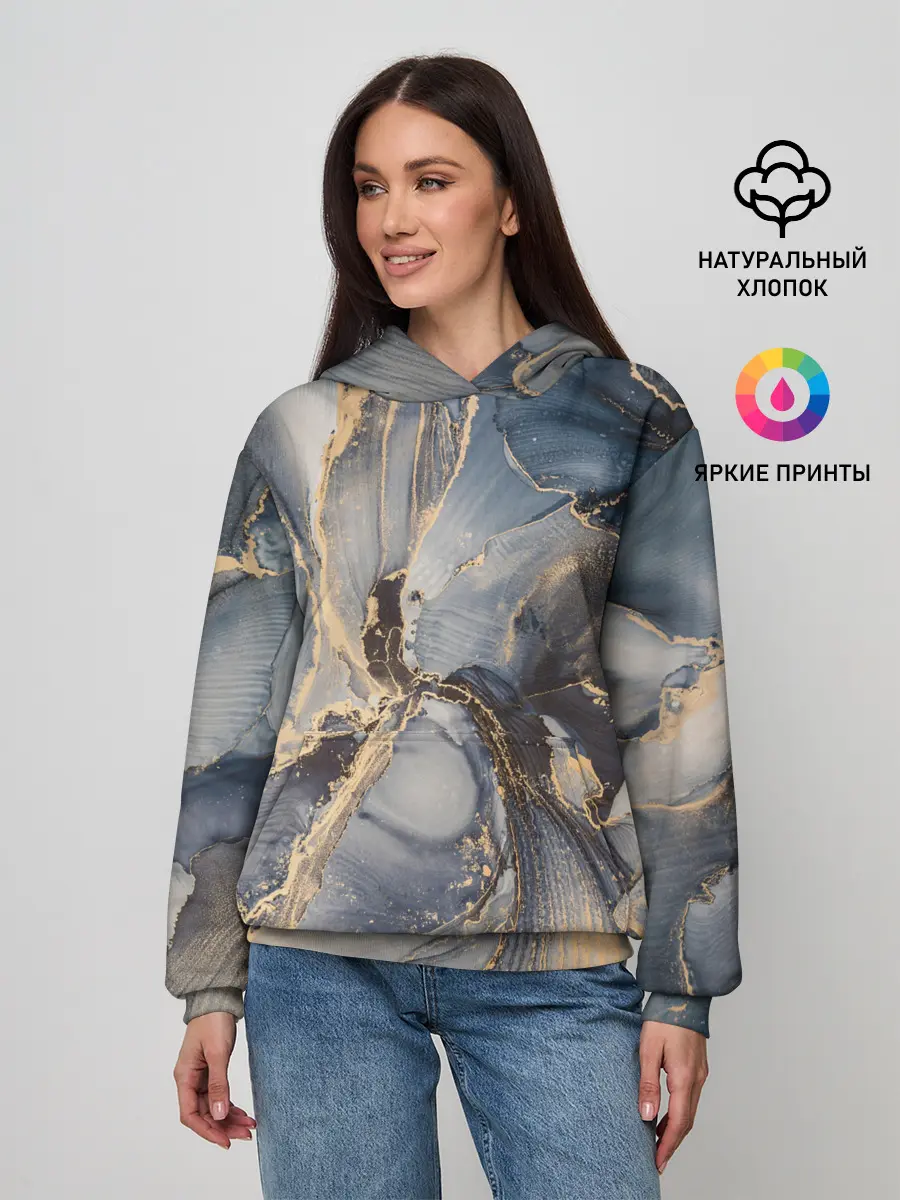 Женское худи / Fluid art ink mix