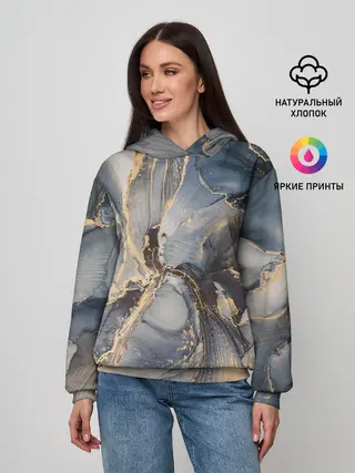 Женское худи / Fluid art ink mix