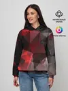 Женское худи / Серо-красная абстракция