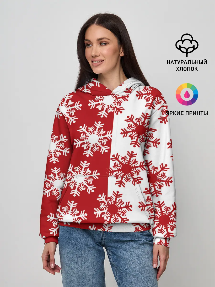 Женское худи / Новогодние Снежинки 2022