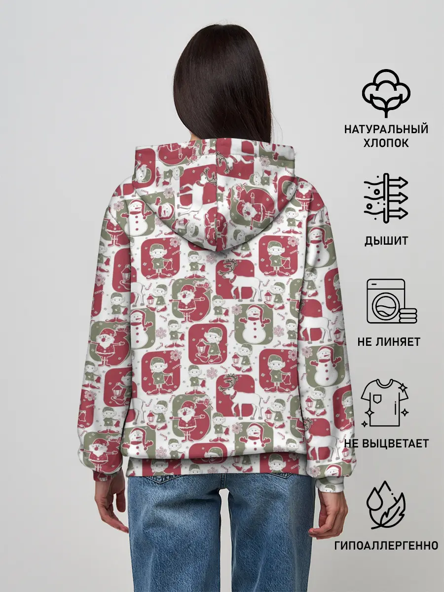 Женское худи / Санта везёт подарки