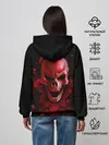 Женское худи / Красный череп в кровавых розах