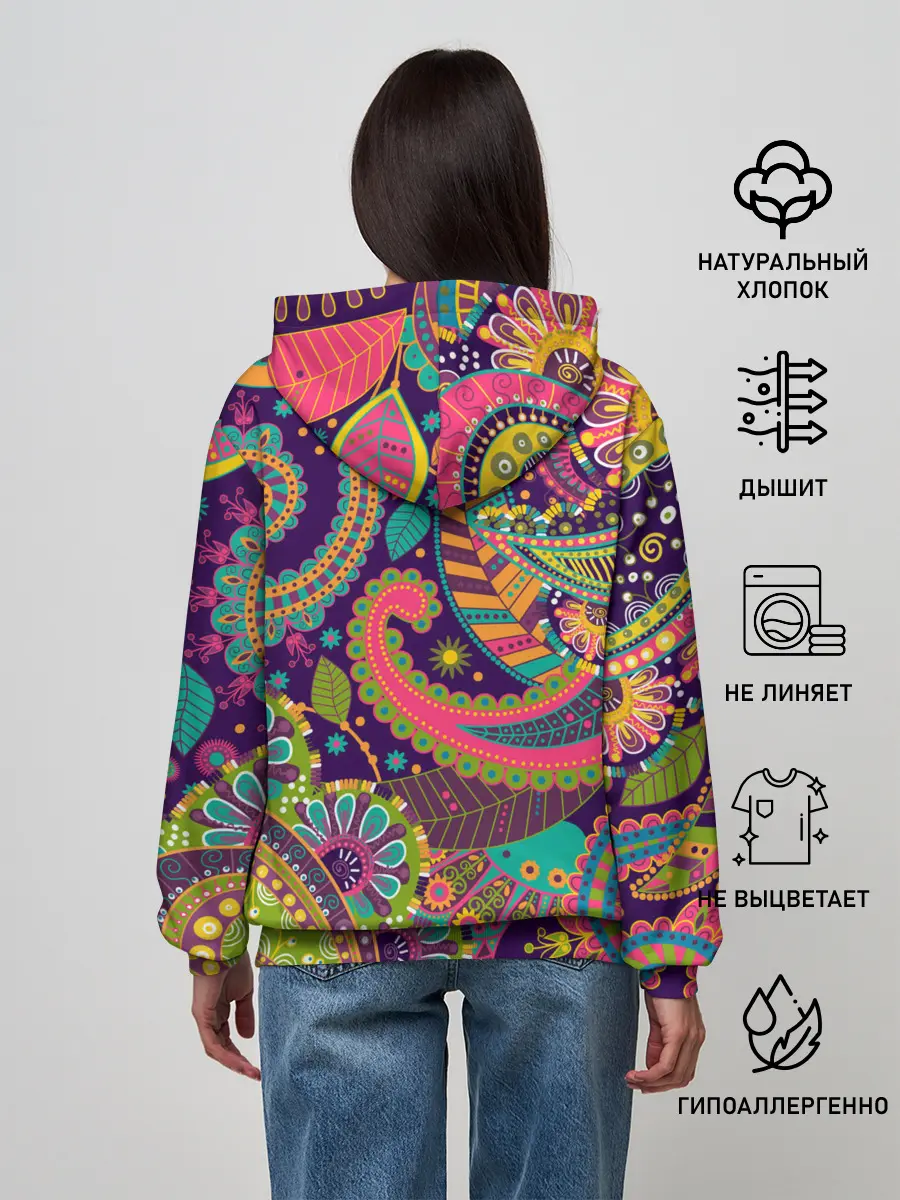 Женское худи / Яркий красочный узор