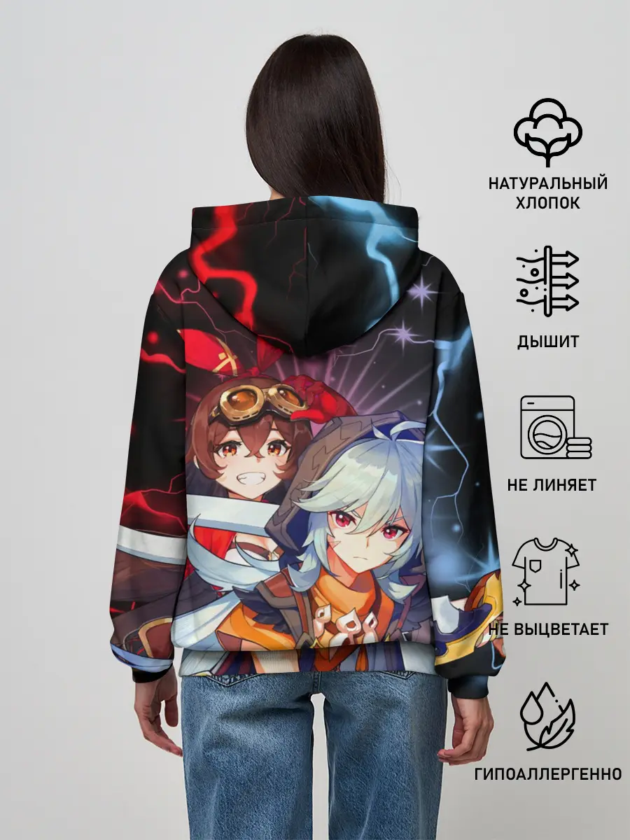 Женское худи / Рэйзор и Эмбер, Genshin Impact