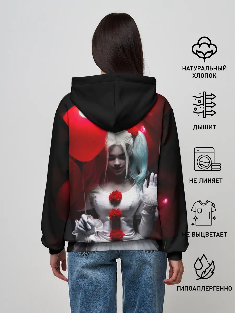 Женское худи / Плохая девочка с красными шарами