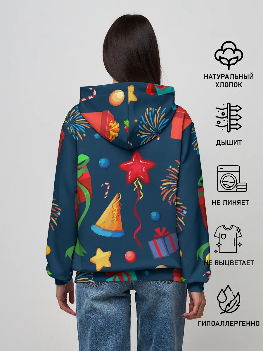 Женское худи / Новогодний Паттерн!