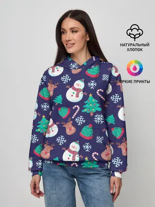 Женское худи / Рождественский Паттерн!