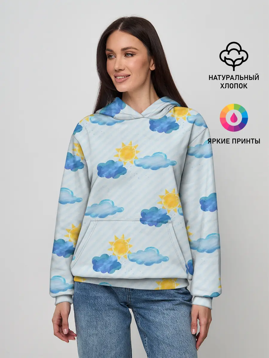 Женское худи / Осень - тучки