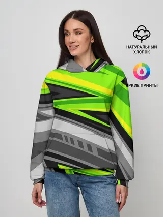 Женское худи / Зеленые линии