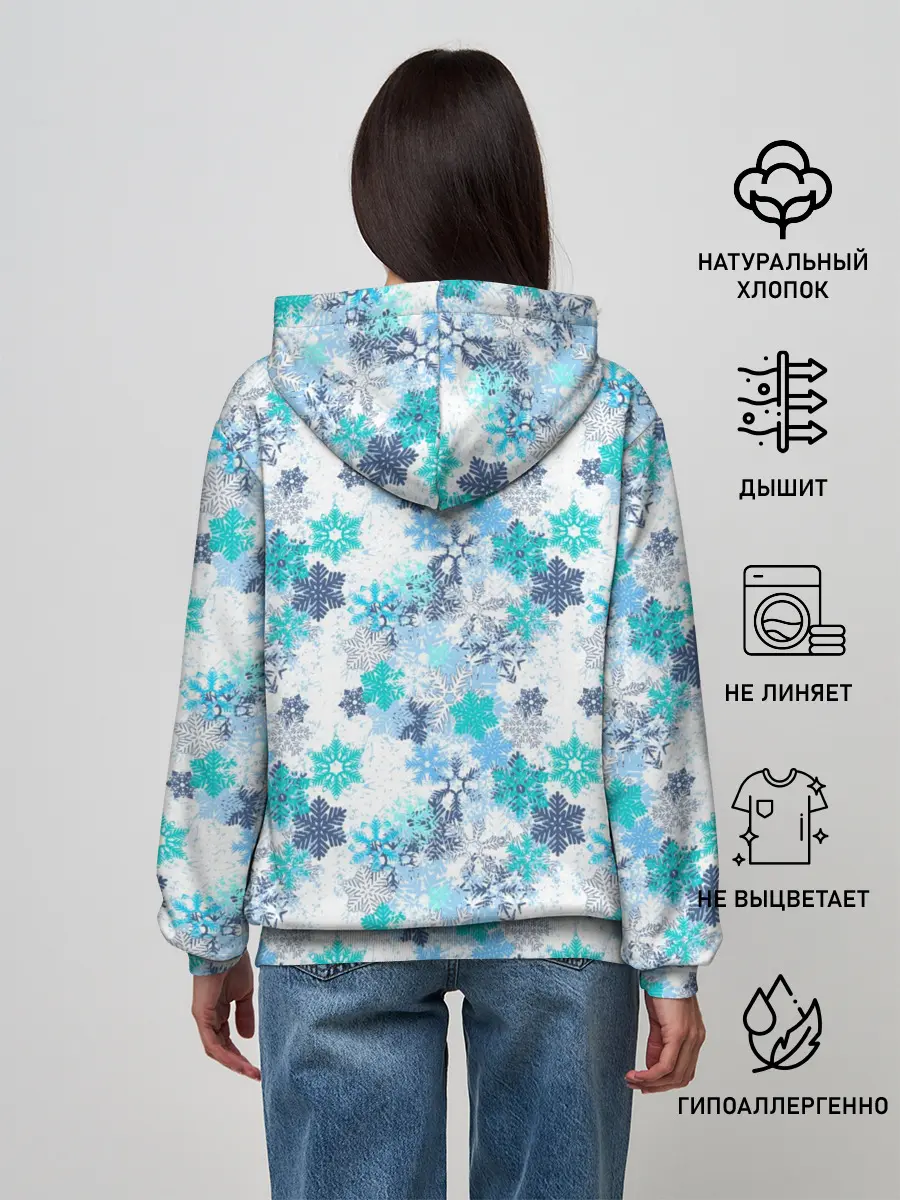 Женское худи / Зимние Снежные Узоры