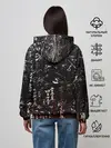 Женское худи / ИТАЧИ УЧИХА ИЕРОГЛИФЫ гранж