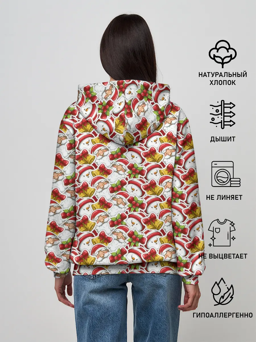 Женское худи / Дед Мороз и Снеговик