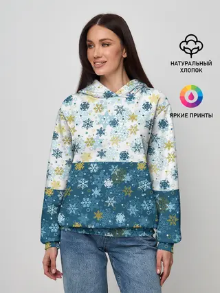 Женское худи / Падают Снежинки