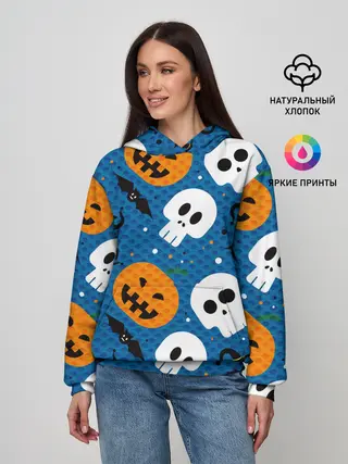 Женское худи / ЧЕРЕПА И ТЫКВЫ | HALLOWEEN
