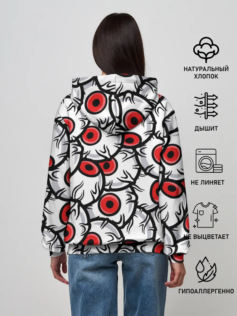 Женское худи / HALLOWEEN EYES / ХЕЛЛОУИН ГЛАЗА