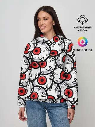 Женское худи / HALLOWEEN EYES / ХЕЛЛОУИН ГЛАЗА