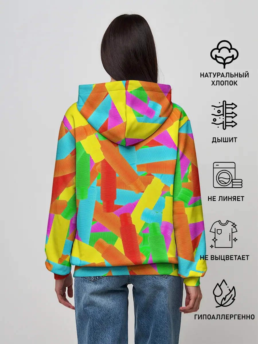 Женское худи / Фон Цветные трубки Pop Tubes, Поп тубус