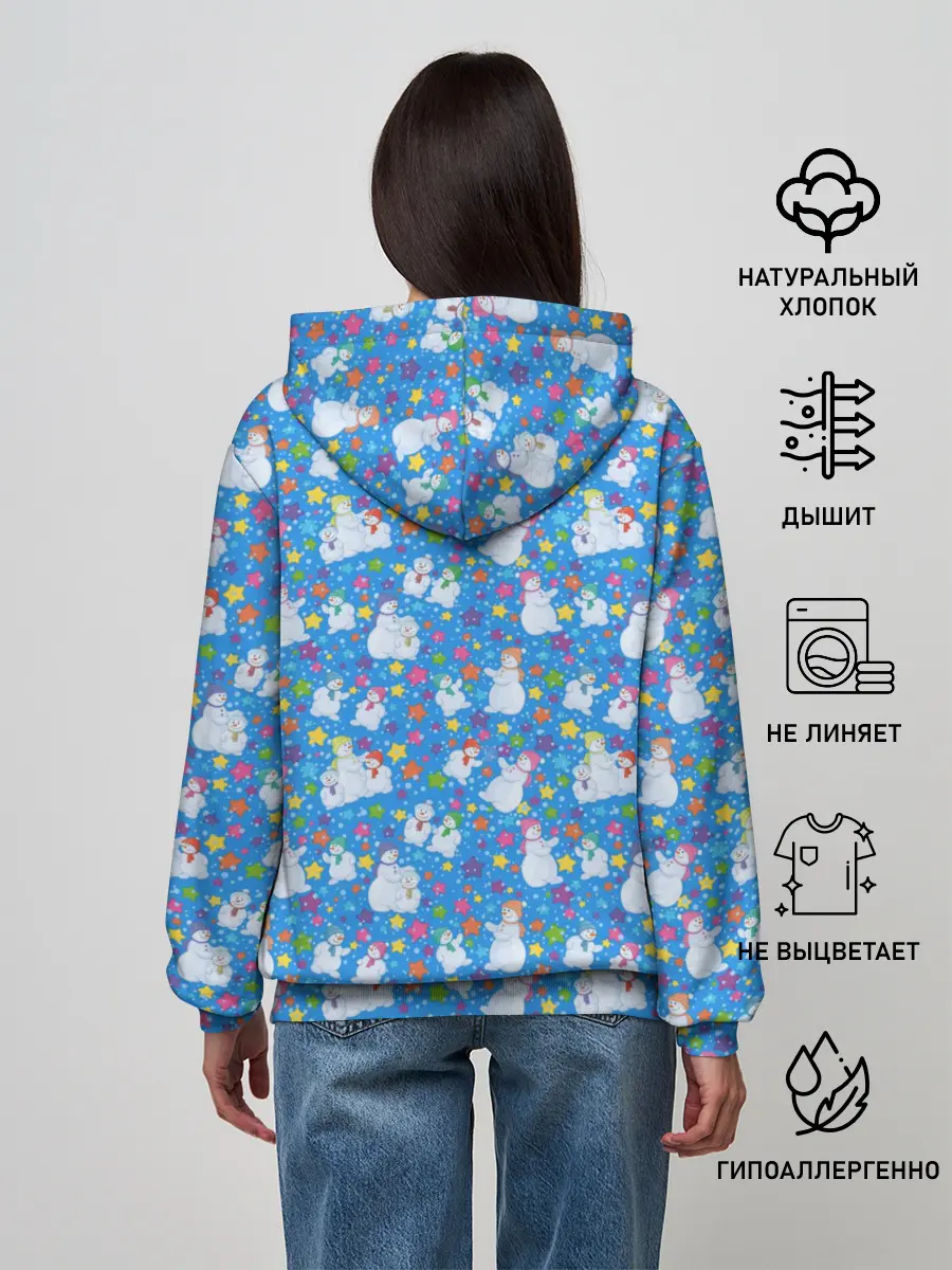Женское худи / Снеговики и Звёздочки