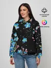 Женское худи / Букет голубых цветов