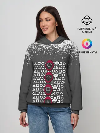 Женское худи / КТО КРЕСТ | ИГРА В КАЛЬМАРА