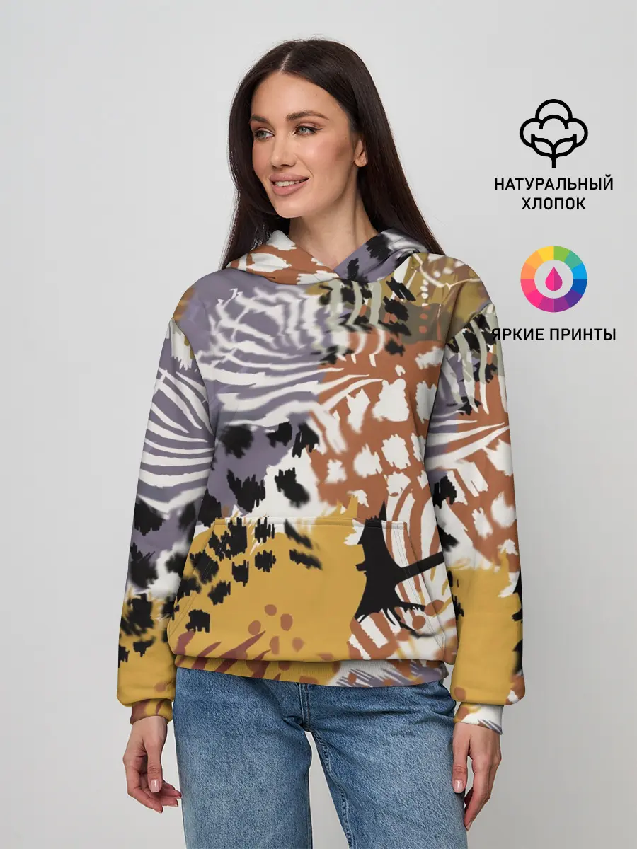Женское худи / Зебра Пятнистая