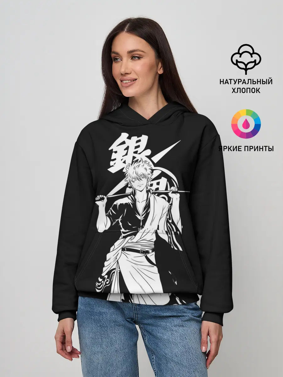 Женское худи / Гинтоки Саката держит меч Гинтама